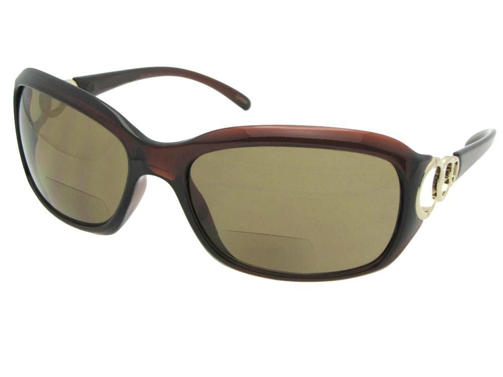 Style B26 Women's Premium Fashion Bifocal Sunglasses Brown Frame Brown Lenses