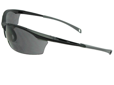 Style B40 Semi Rimless Bifocal Sunglasses Black Gray Temple Gray Lenses