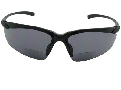 Style Sleek Shape TR90 Sport Frame Bifocal Sunglasses Black Frame Gray Lenses 