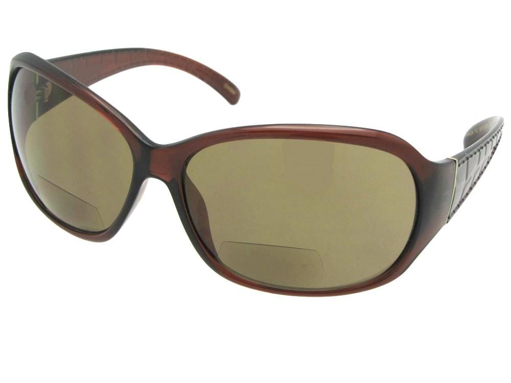 Style B56 Women's Fashion Optical Quality Bifocal Sunglasses Brown Frame Brown Lenses