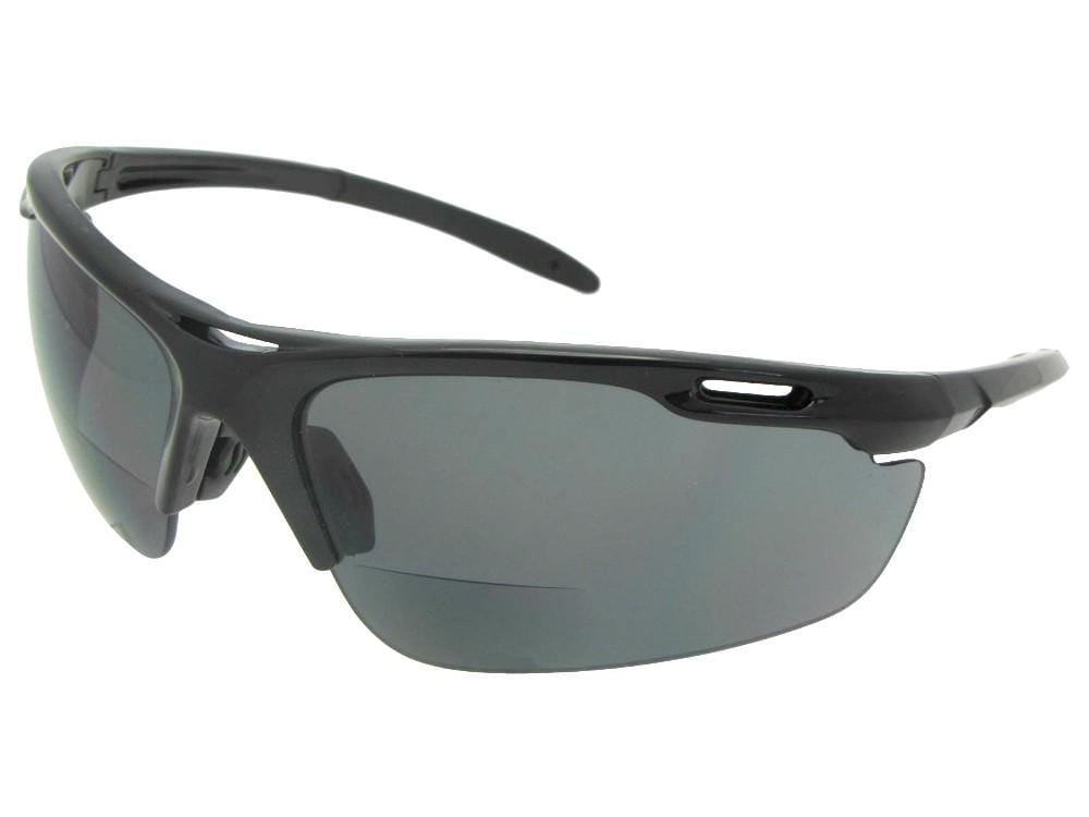Semi Rimless Wrap Frame Bifocal Sunglasses Style B109