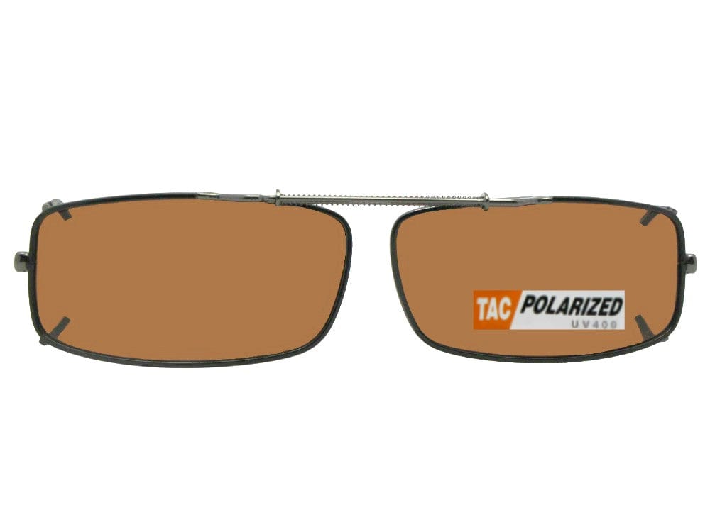 Extra Skinny Rectangle Polarized Clip-On Sunglasses