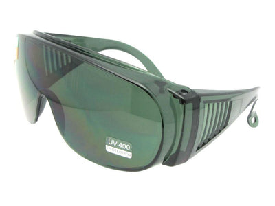 Style F22 Large Fit Over Glasses Sun Shield Green Lenses