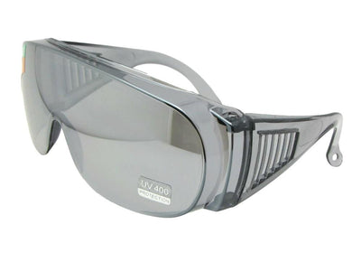 Style F22 Large Fit Over Glasses Sun Shield Gray Mirror Lenses