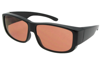 Style F27 Non Polarized Medium Fit Over Sunglasses Black Frame Non Polarized Amber Lenses