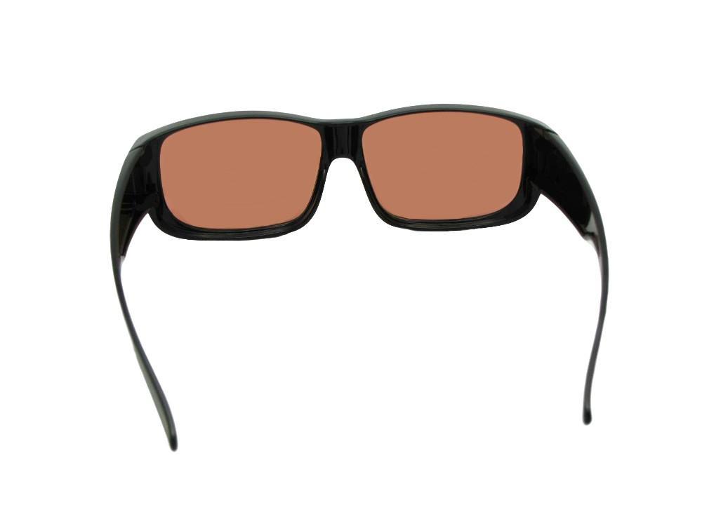 Style F27 Non Polarized Medium Fit Over Sunglasses  Black Frame Non Polarized Amber Lenses