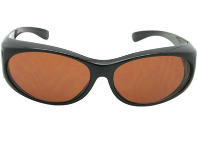 Style F3 Small Non Polarized Fit Over Sunglasses Black Non Polarized Amber Lenses