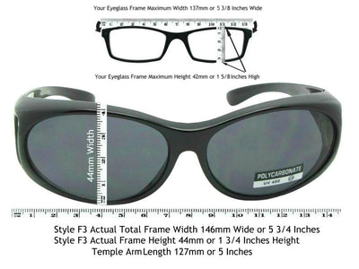 Style F3 Small Wrap Around Fit Over Polarized Sunglasses