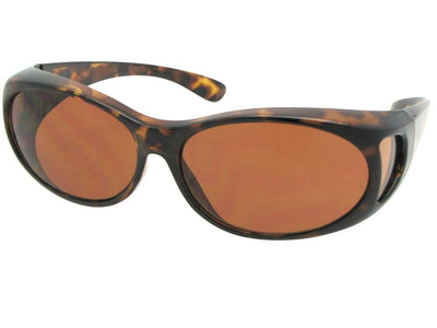 Style F3 Small Non Polarized Fit Over Sunglasses Tortoise Non Polarized Amber Lenses