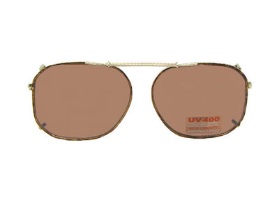 Modified Aviator Non Polarized Amber Clip ons Gold Brown Frame Amber Lens
