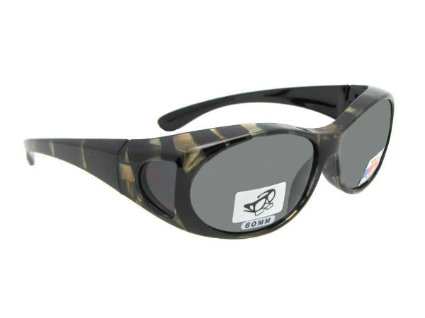 Style F3 Marble Color Frame Fit Over Sunglasses Marble Tortoise Gray Lenses