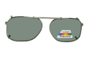 Modified Aviator Polarized Clip ons Pewter Frame Gray Lenses