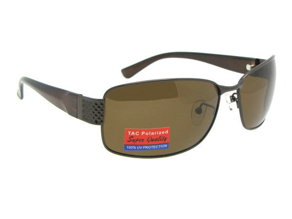 Style PSR44 Big Frame Polarized Sunglasses Bronze Frame Brown Lenses
