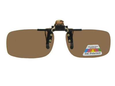 Flip-up Slim Rectangle Polarized Polarized Brown Lenses