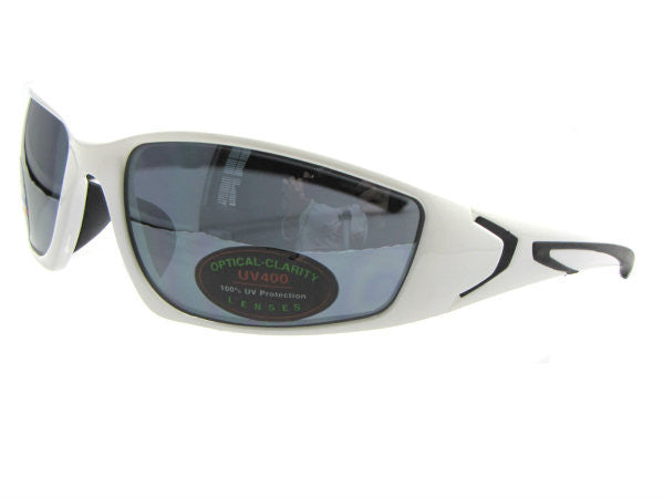 Style SR74 Sports Sunglasses White Frame Gray Lenses