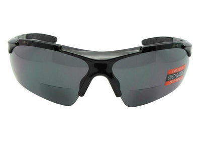 Style B102 Safety Sunglasses With Bifocals Black Frame Gray Lenses 