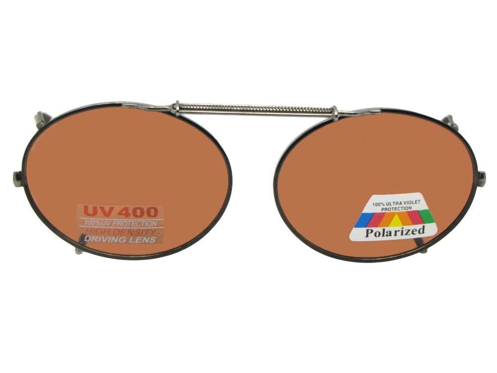 Oval Polarized Clip-on Sunglasses