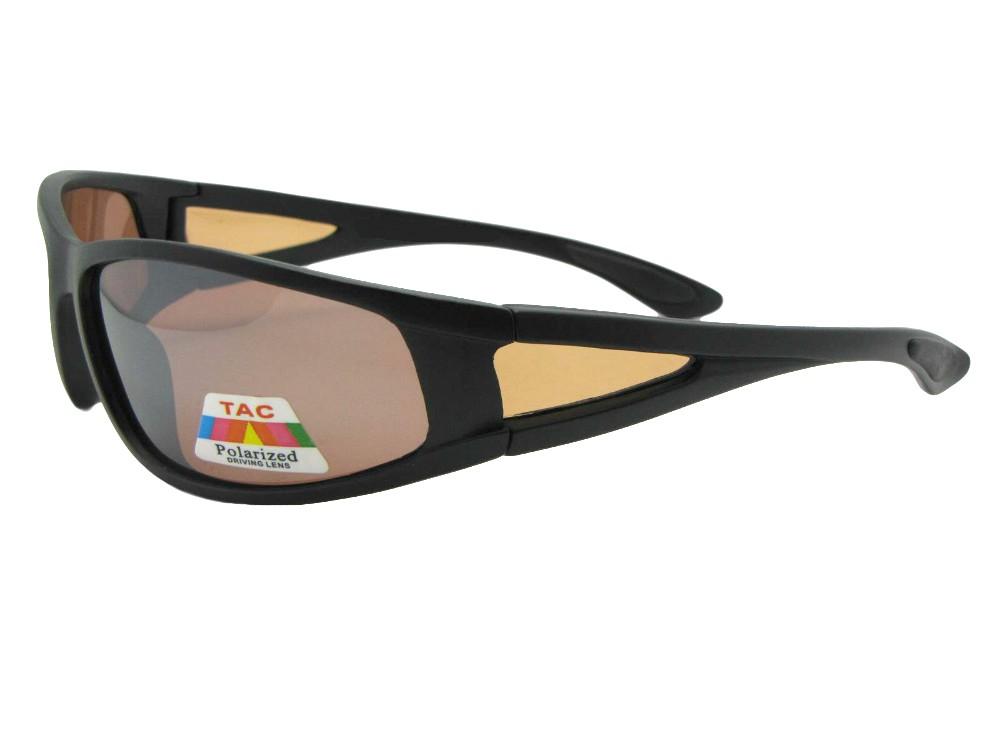 Style PSR14 Polarized Casual Sport Sunglasses Flat Black Frame