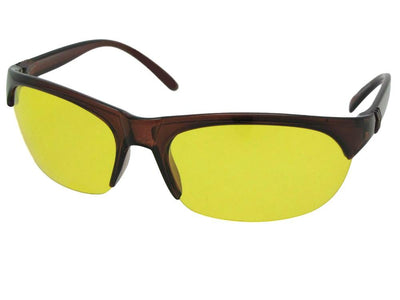 Style PSR23 Light Weight Yellow Lens Sunglasses Brown Frame