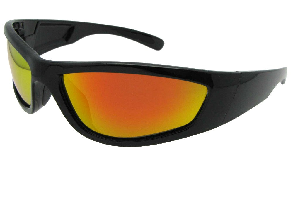 Wrap Around Mirrored Polarized Sunglasses Style PSR29