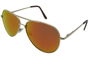 Style PSR30 Color Mirror Aviator Polarized Sunglasses Gold Frame Red Mirror Lenses