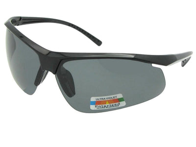 Style PSR78 Wrap Around Polarized Sunglasses Black Fram Gray