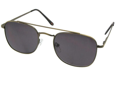 Style R72 Square Aviator Full Reader Lens Sunglasses Bronze Frame Gray Lenses
