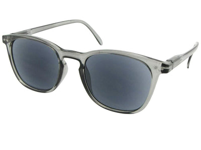 Style R94 Retro Square Reading Sunglasses Clear Gray Frame Gray Lenses