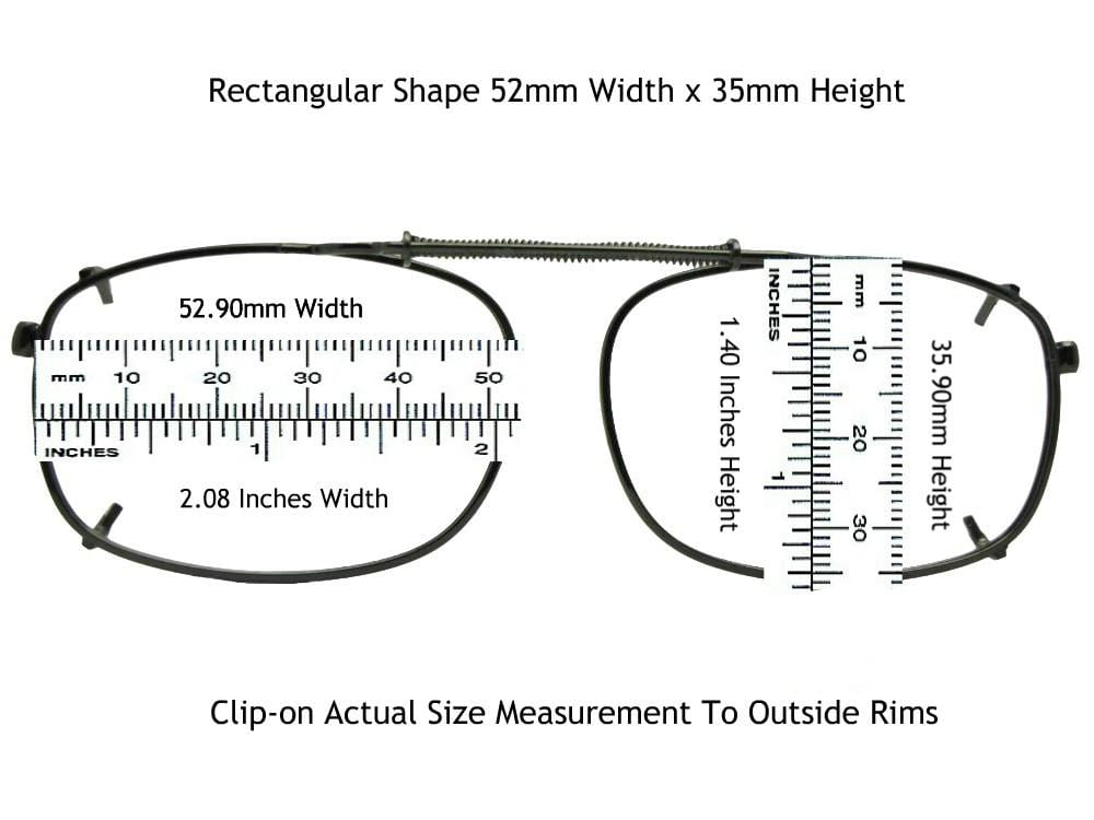 Rectangle Non Polarized Clip-on Sunglasses