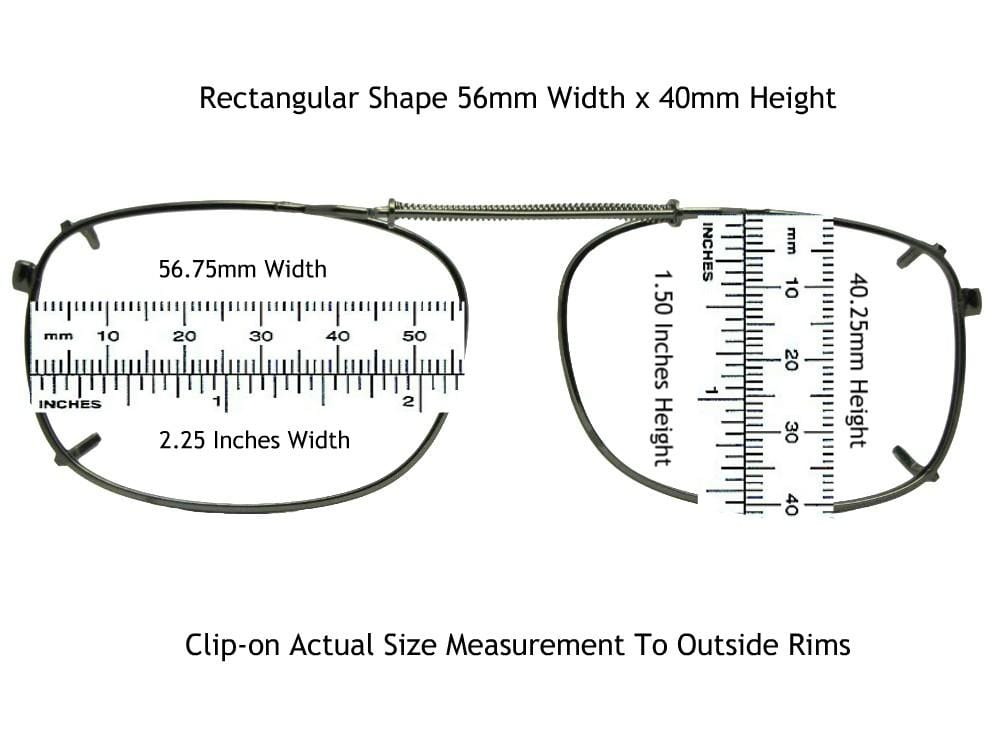 Rectangle Non Polarized Amber Clip-on Sunglasses