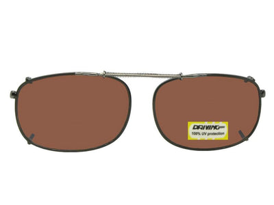 Rectangle Non Polarized Amber Clip-on Sunglasses Black Frame Amber Lenses