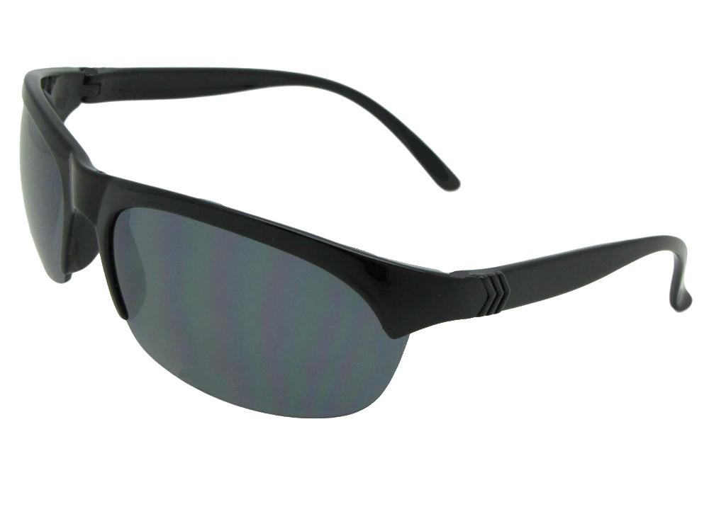 Style SR10 Casual Sport Sunglasses Flat Black Frame Gray Lenses