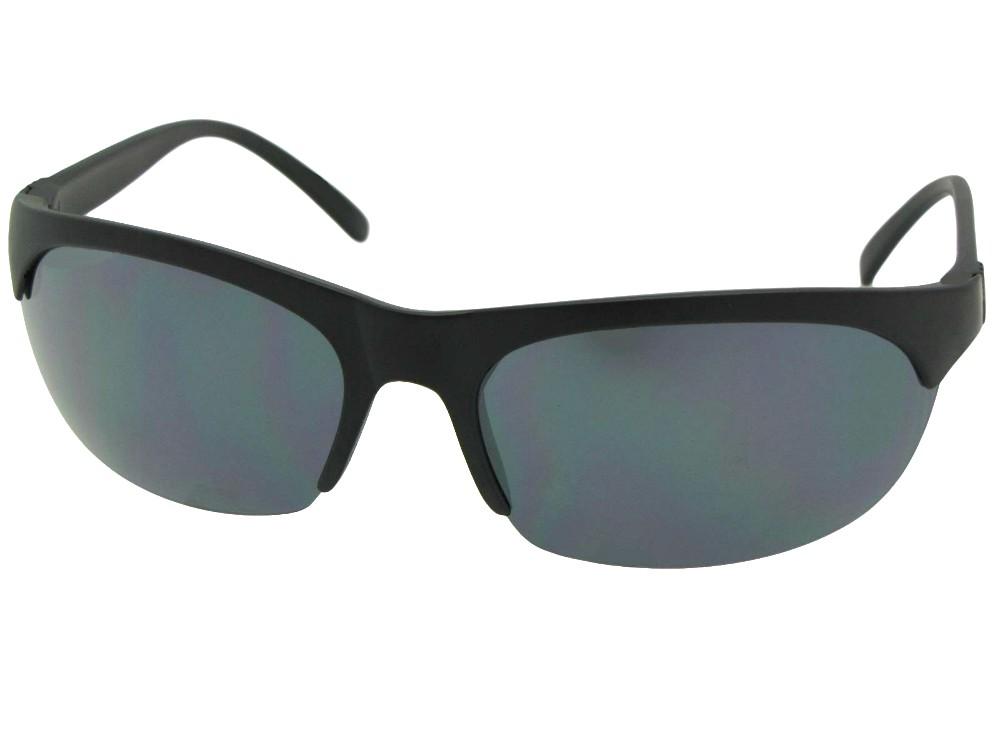 Style SR10 Casual Sport Sunglasses Flat Black Frame Gray Lenses