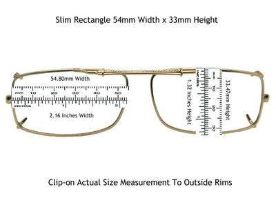 Slim Rectangle Non Polarized Clip-on Sunglasses