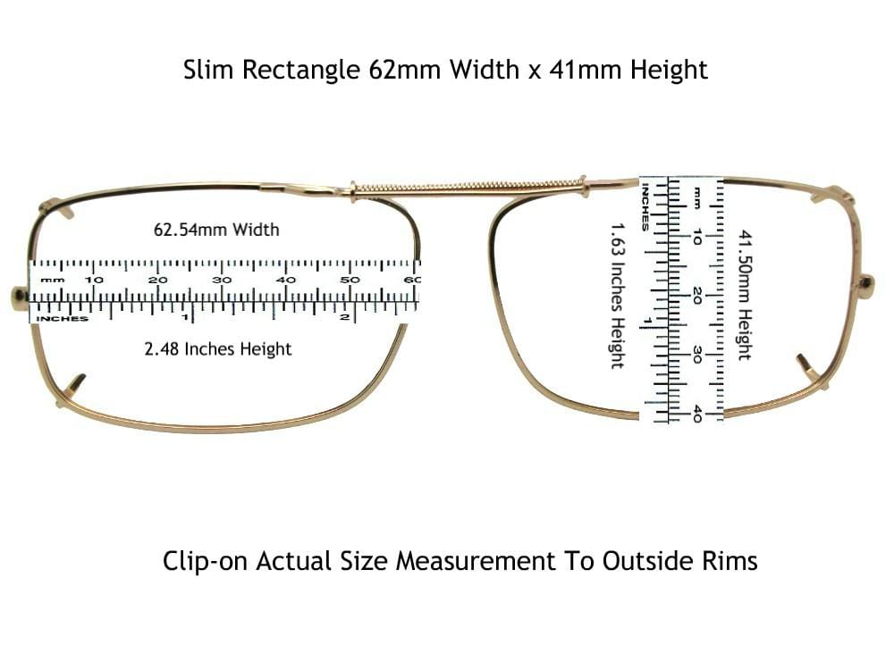 Slim Rectangle Polarized Clip-on Sunglasses - Sunglass Rage