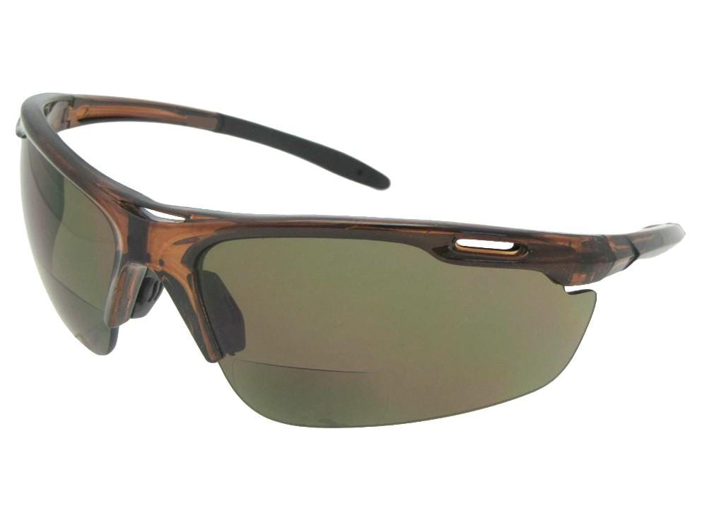 Semi Rimless Wrap Frame Bifocal Sunglasses Style B109