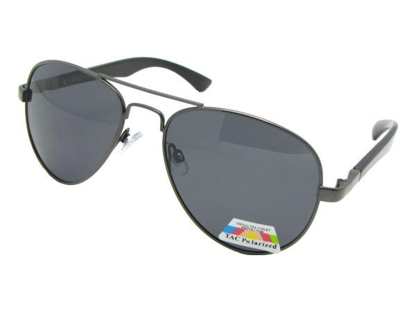 Style PSR13 Polarized Lens Aviator Shape Sunglasses Pewter Frame Gray Polarized Lens