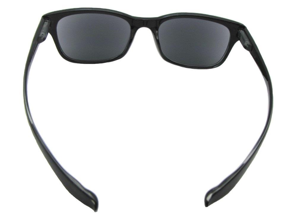 Style R57 Retro Look Reading Sunglasses Black Frame Gray Lenses